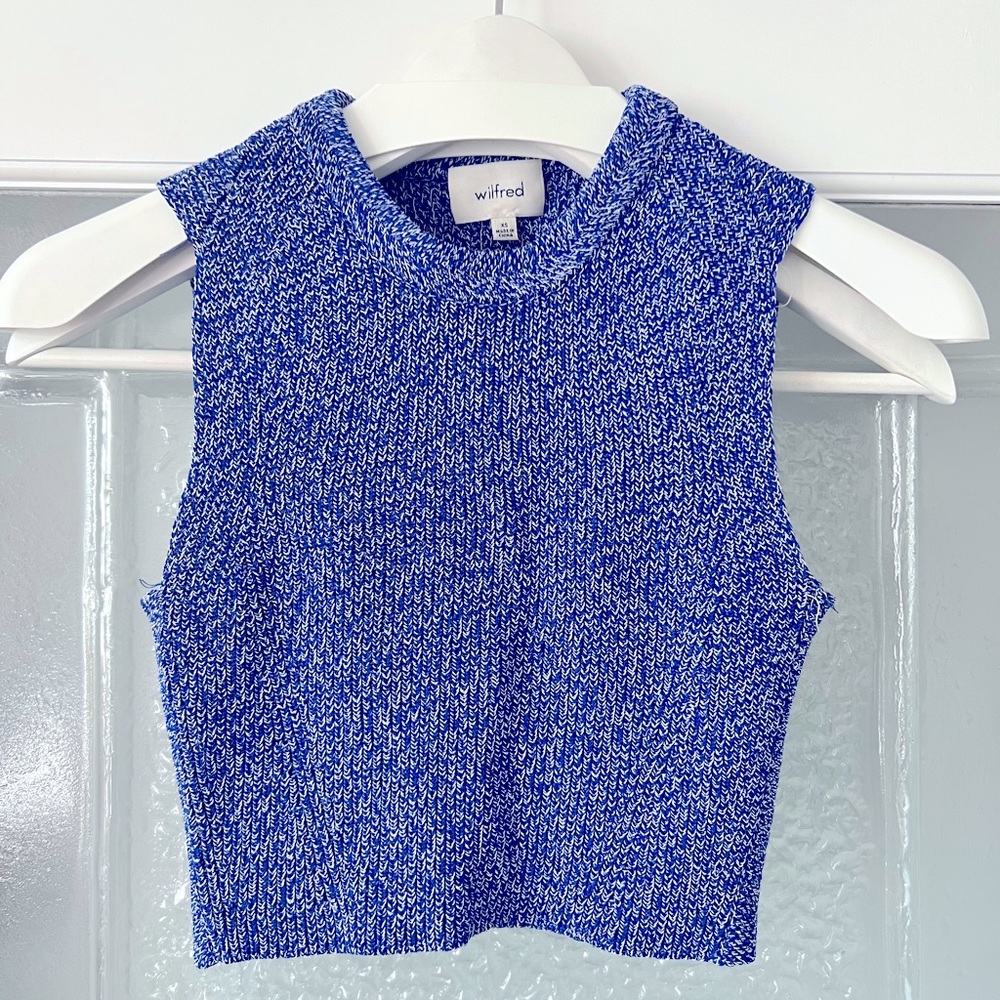 Aritzia Wilfred Knit Crop Top, Size Extra Small